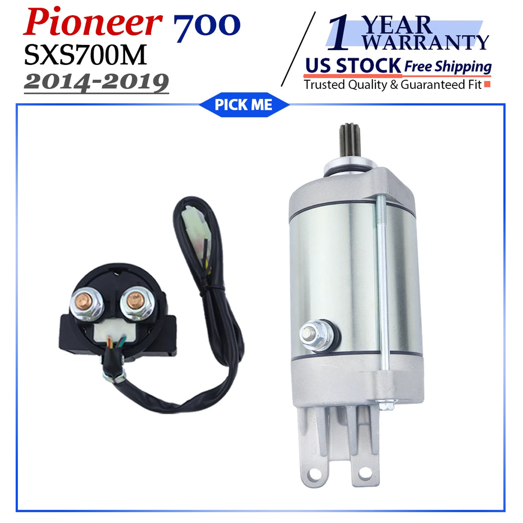 Starter Motor with Solenoid Relay for Honda Pioneer 700 SXS700M (2014–2019)