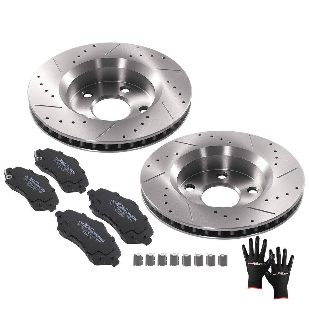 Front Brake Rotors + Brake Pads for Jeep Wrangler JK (2007–2018)