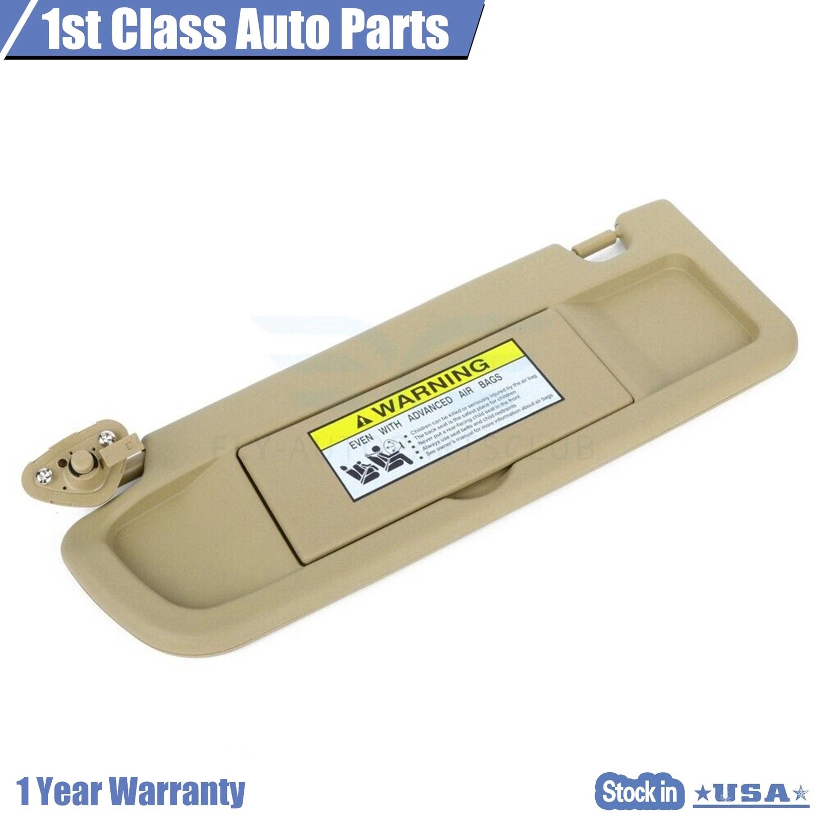 Left Driver Side Sun Visor for Honda Civic (2006-2008) Pearl Ivory