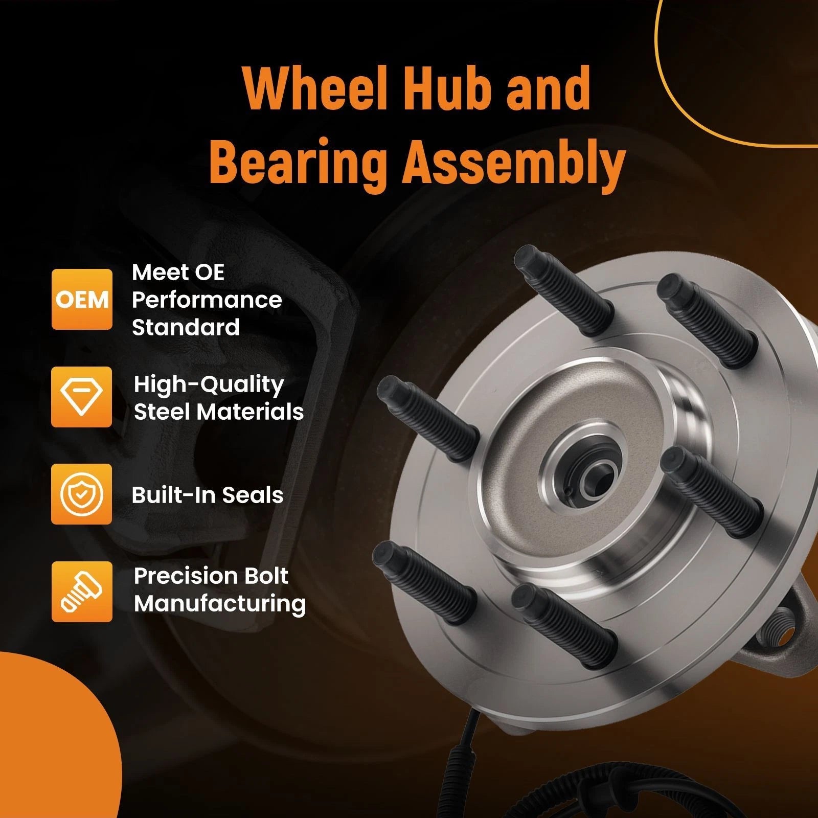 Front Wheel Hub Assembly for Ford F-150 4WD (2004–2008) 6 Stud (WH515079)