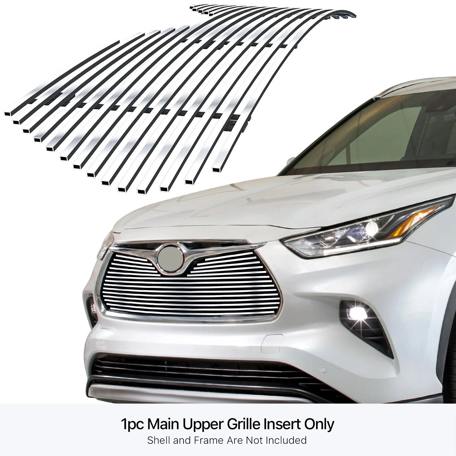 Upper Stainless Chrome Billet Grille Insert for Toyota Highlander (2020-2026)