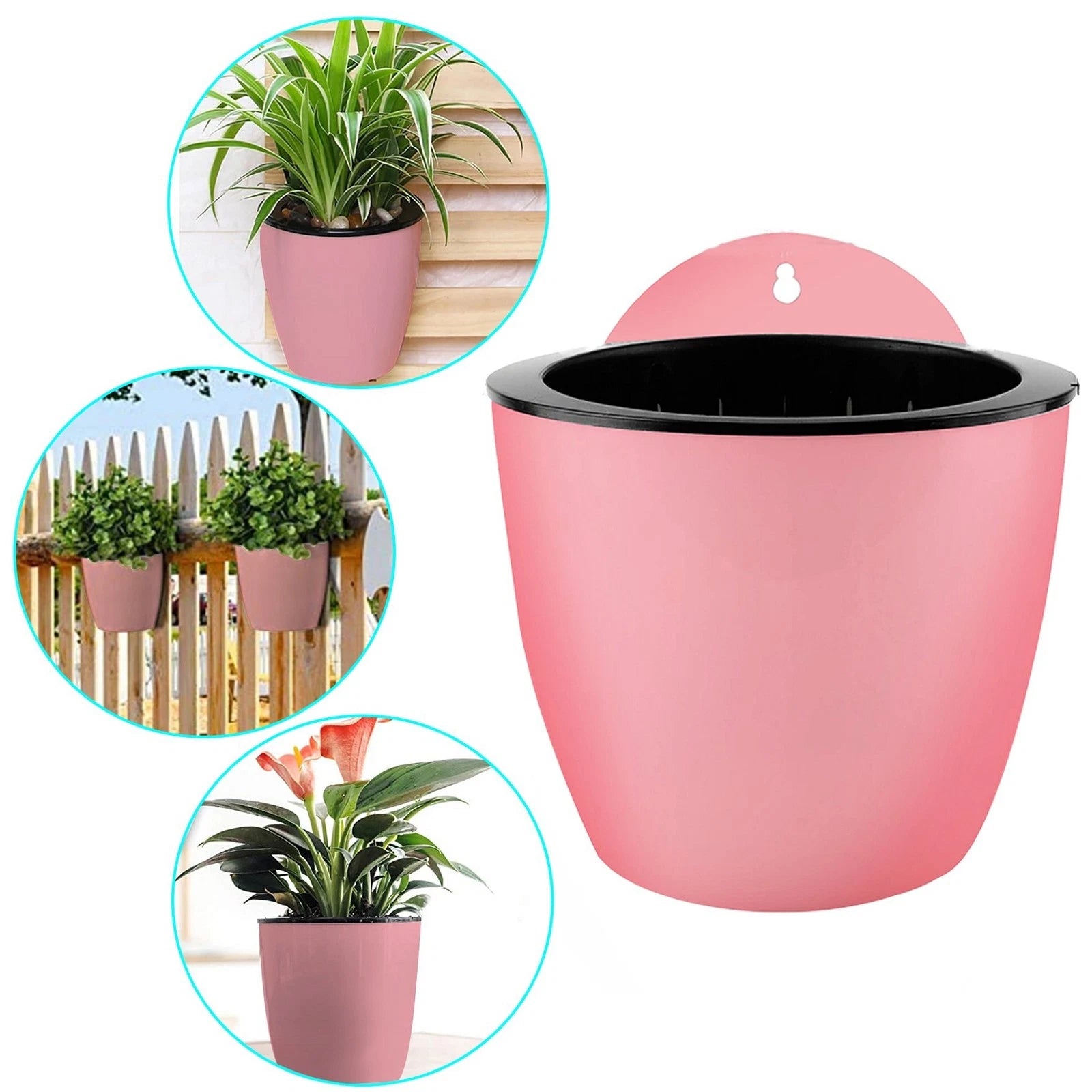 Set of 7 Self-Watering Wall Hanging Planters for Indoor Plants