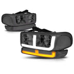 LED DRL Headlights Smoked/Clear for GMC Sierra 1500 2500HD 3500HD (1999–2007)