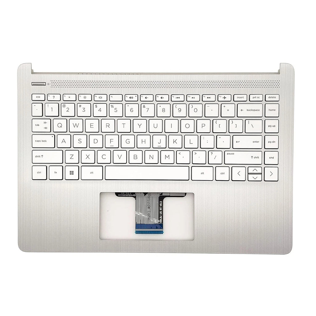 Silver Palmrest Non-Backlit Keyboard L88200-001 for HP 14-DQ (2019–2021)