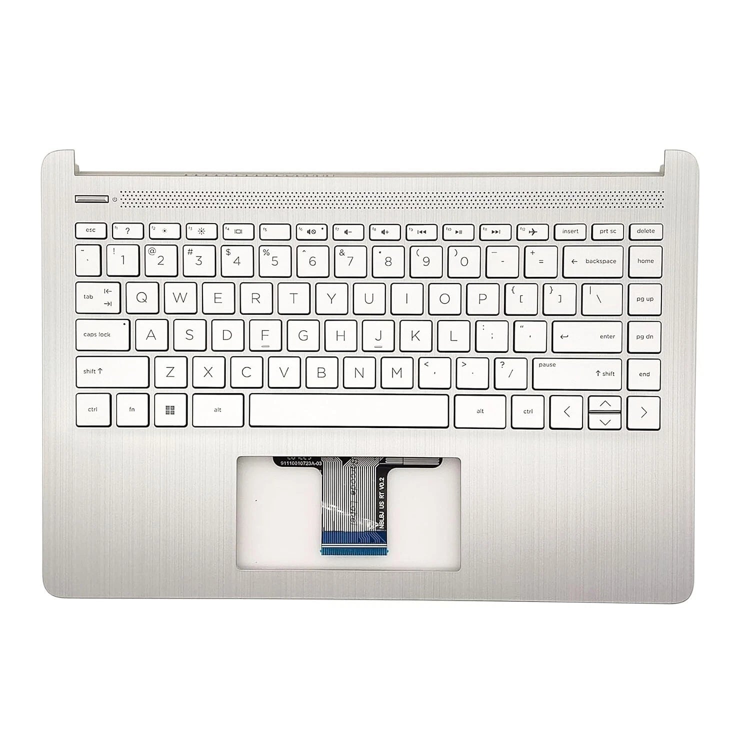Silver Palmrest Non-Backlit Keyboard L88200-001 for HP 14-DQ (2019–2021)
