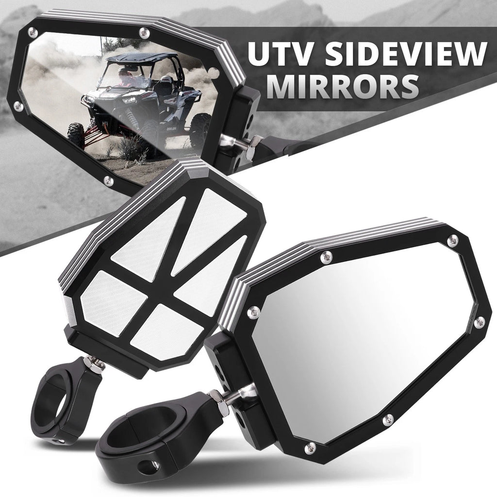 Universal UTV Side View Mirrors Bracket for Roll Cage Bar (1.5" 1.75" 2")