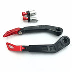 Adjustable Brake Clutch Lever Protector for Motorcycle (7/8" 22mm) Red