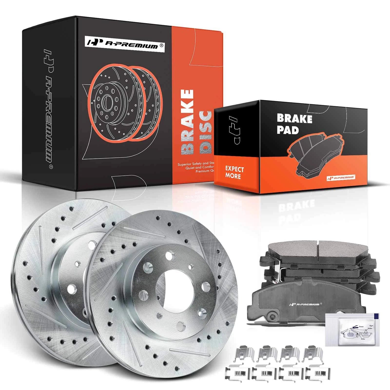 Front Drilled Brake Rotors & Ceramic Pads for Honda Civic (1990–2000)