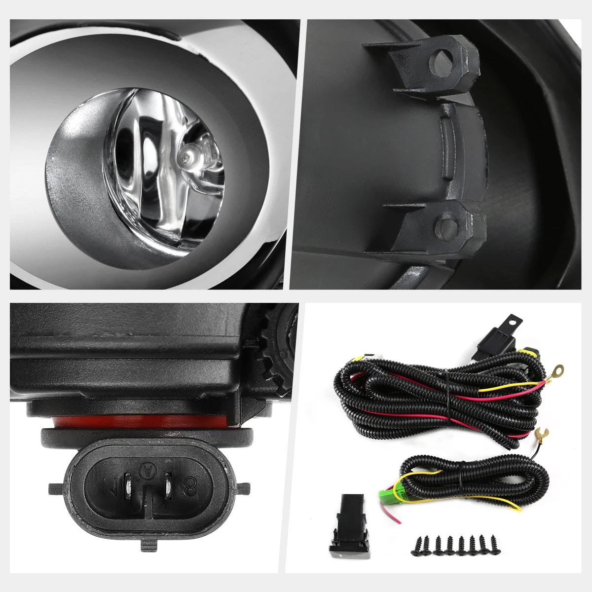 Clear Lens Fog Lights Set for Toyota Corolla (2011–2013) + Switch + Bezel