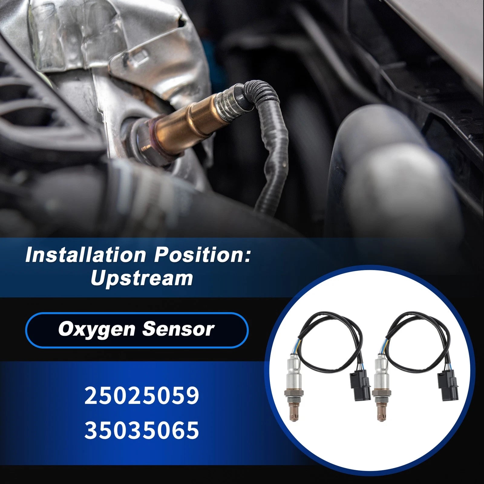 2X Upstream Oxygen Sensor for Honda Accord 3.5L (2008–2017) 25025059/35035065