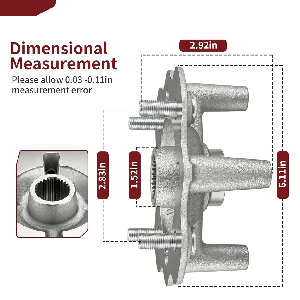 2 x Front Wheel Hub for Yamaha Kodiak 400 (1999–2009)