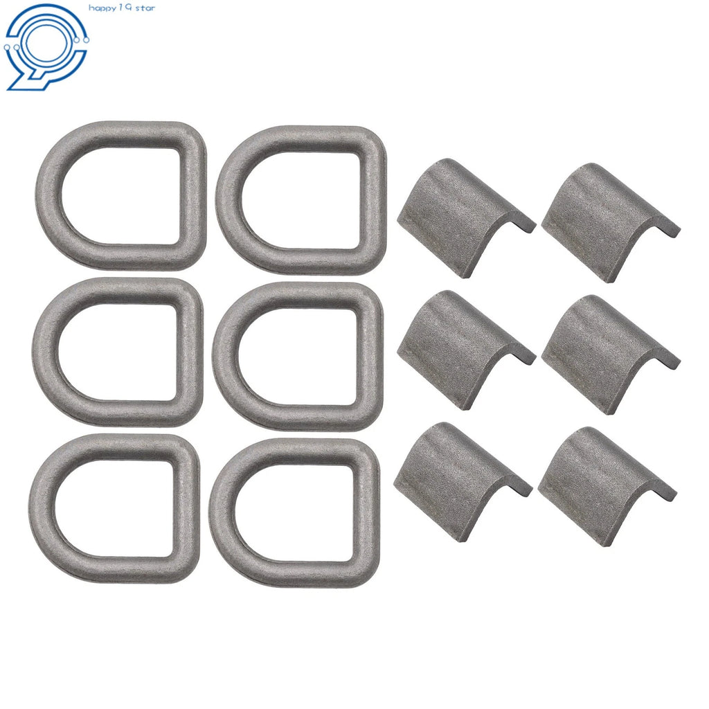 Set of 6 Heavy Duty Weld-On Forged D Rings (5000lbs Fracture Strength)