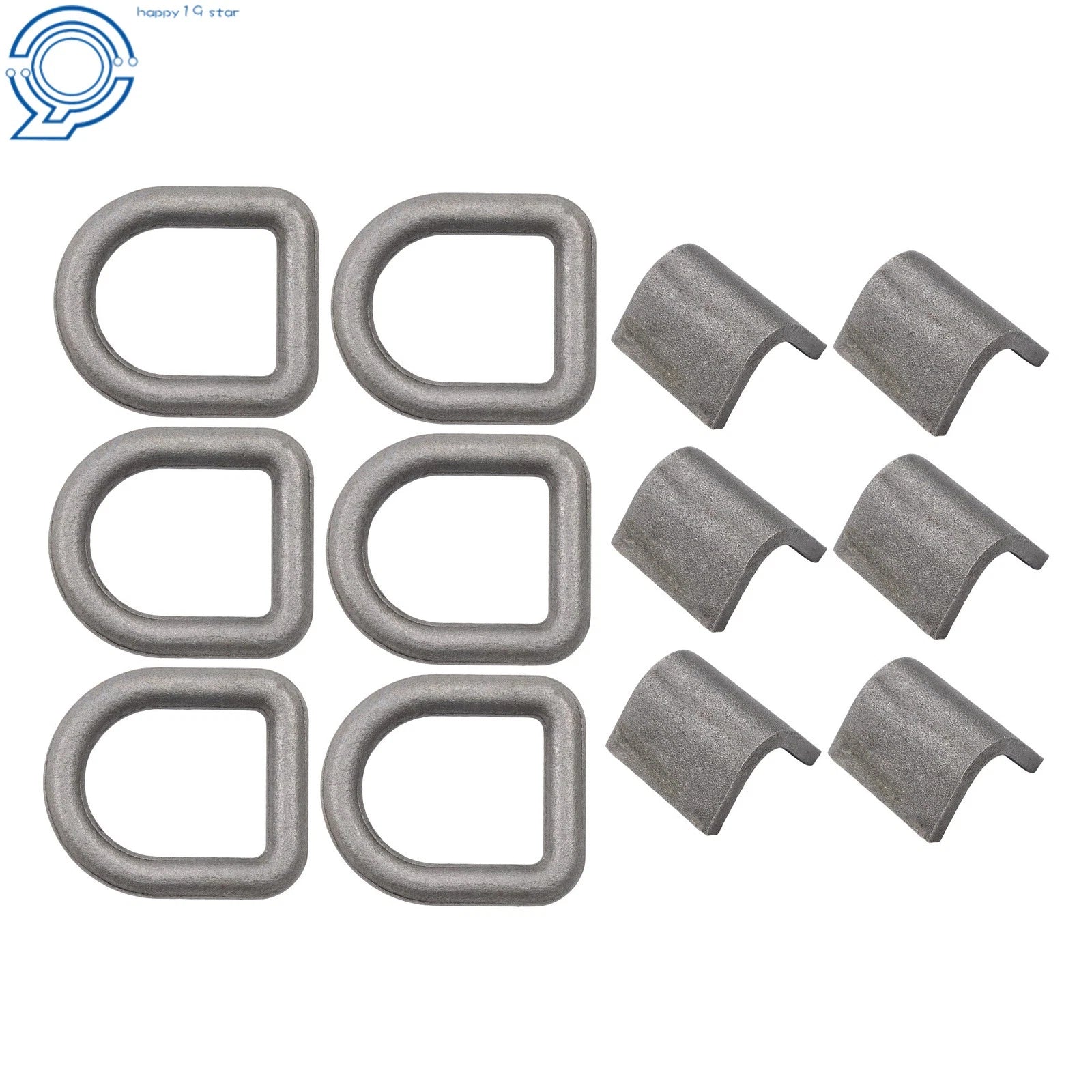 Set of 6 Heavy Duty Weld-On Forged D Rings (5000lbs Fracture Strength)