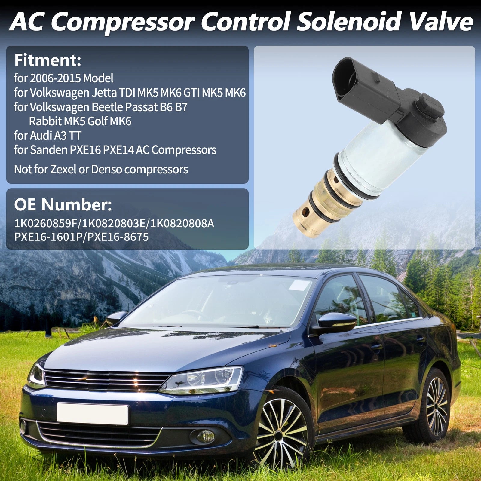 AC Compressor Control Solenoid Valve for Volkswagen Audi (PXE16 PXE14)