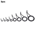 Fishing Rod Guide Repair Kit - 8PCS Top Rings Line Guides Eyes