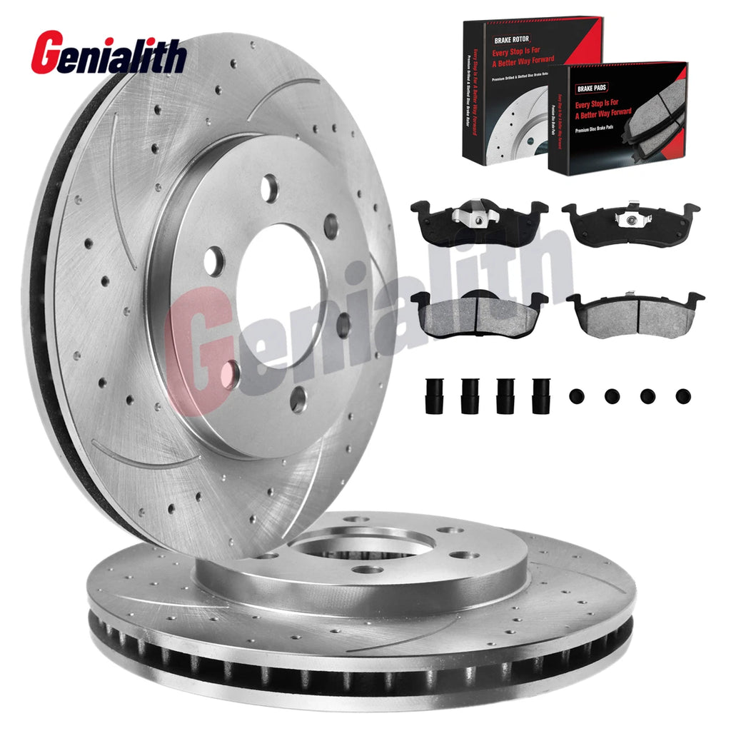 Rear Drilled Disc Brake Rotor & Brake Pad for Ford Expedition Navigator (2007–2017)