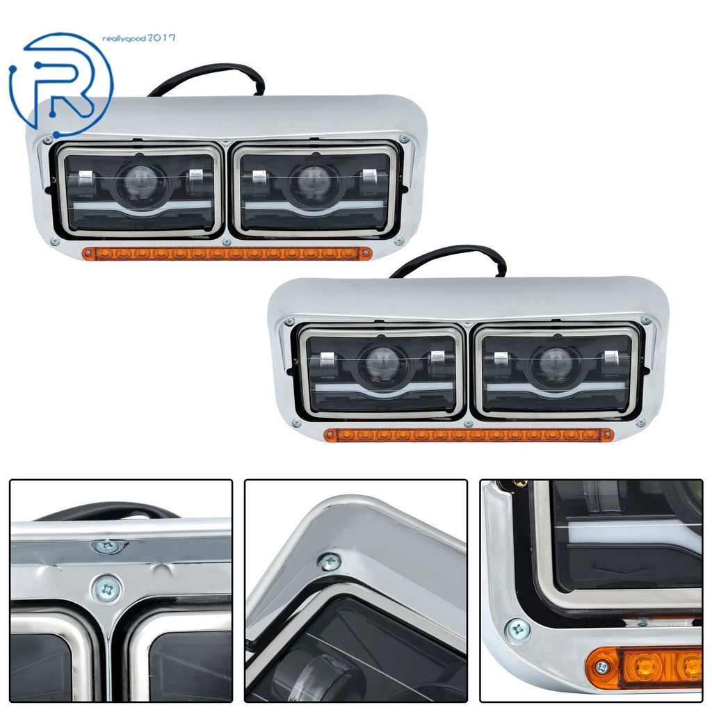 2X LED Projector Headlights for Western Star 4800 & Kenworth W900