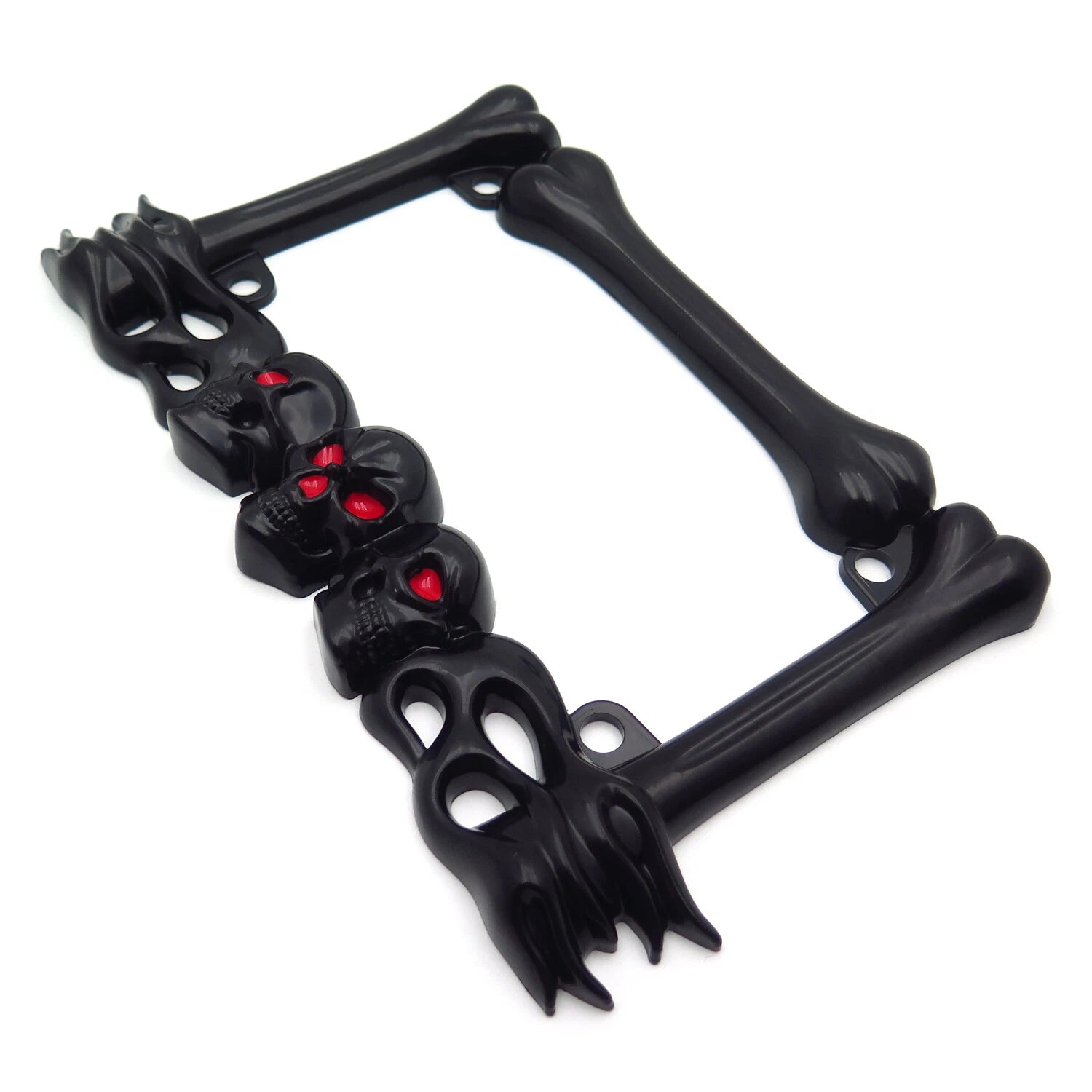 3D Skull Flame Bones License Plate Frame for Harley-Davidson