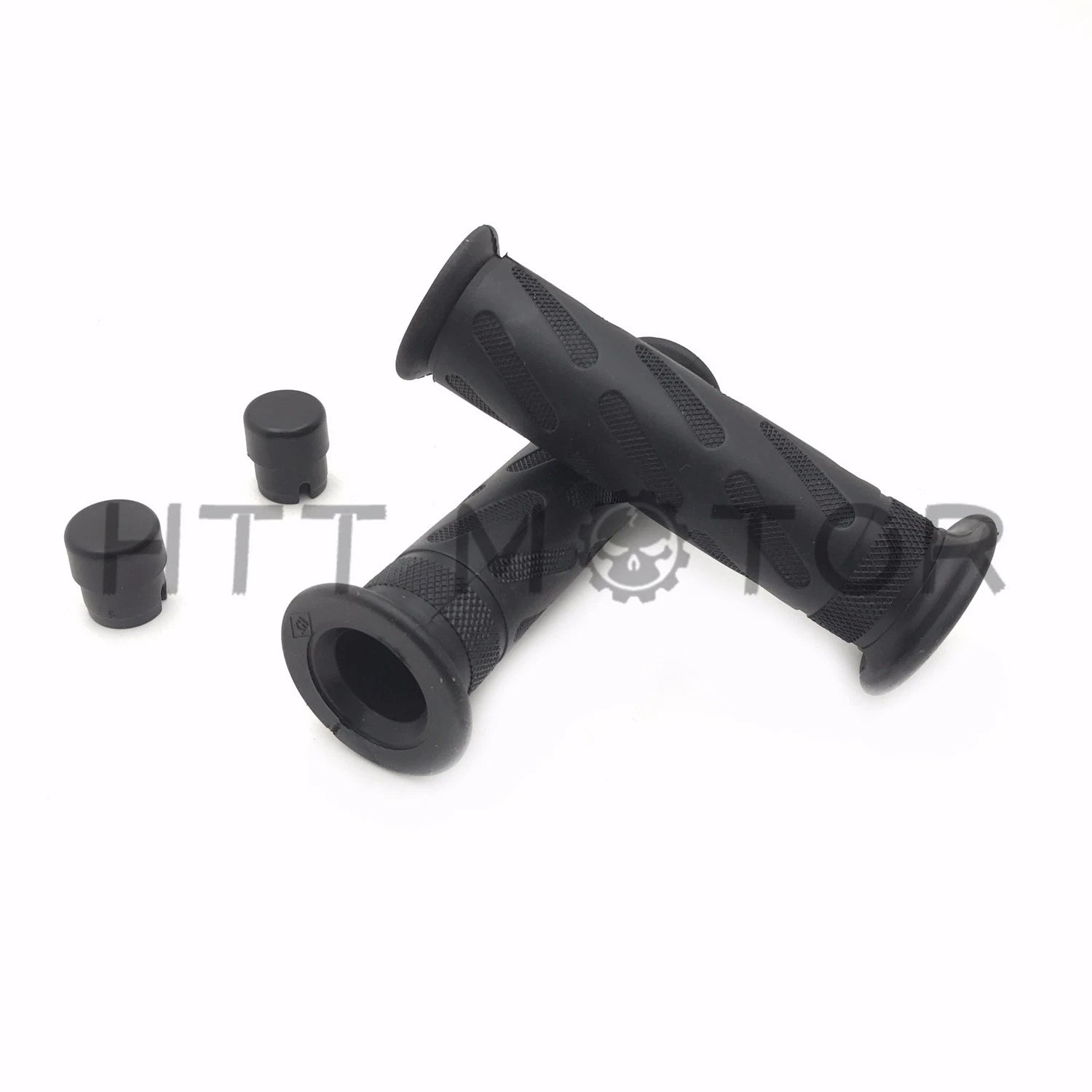Set of 2 Gel Black Handlebar Grips for Universal (7/8" 22mm, 1" 25mm)