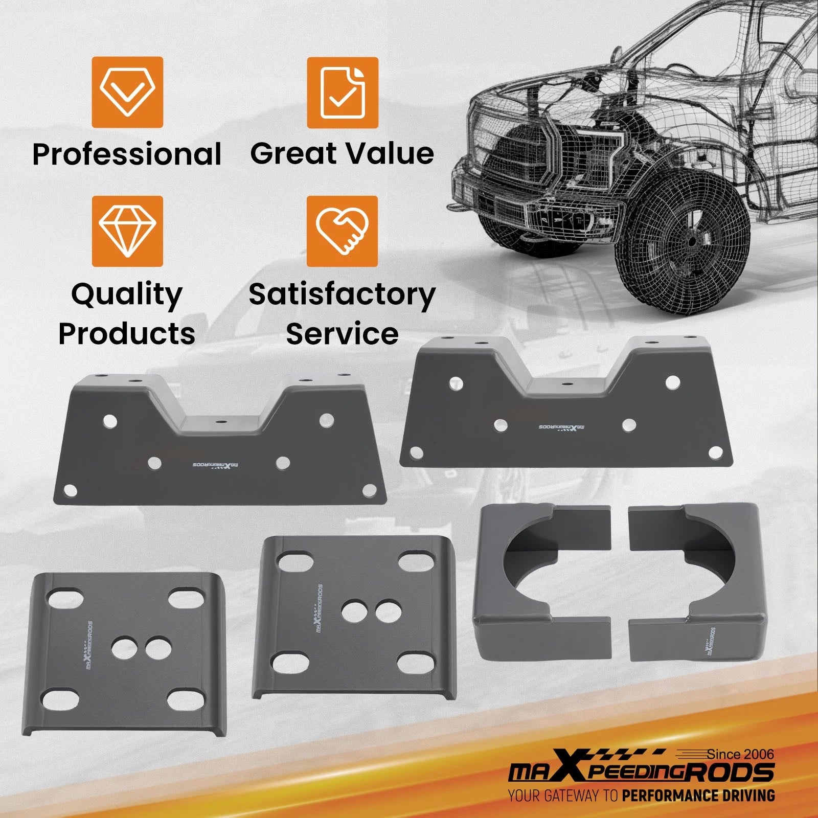 Rear Axle Flip + C Notch 5" Drop Kit for Chevy C10 Pickup (1973–1987)