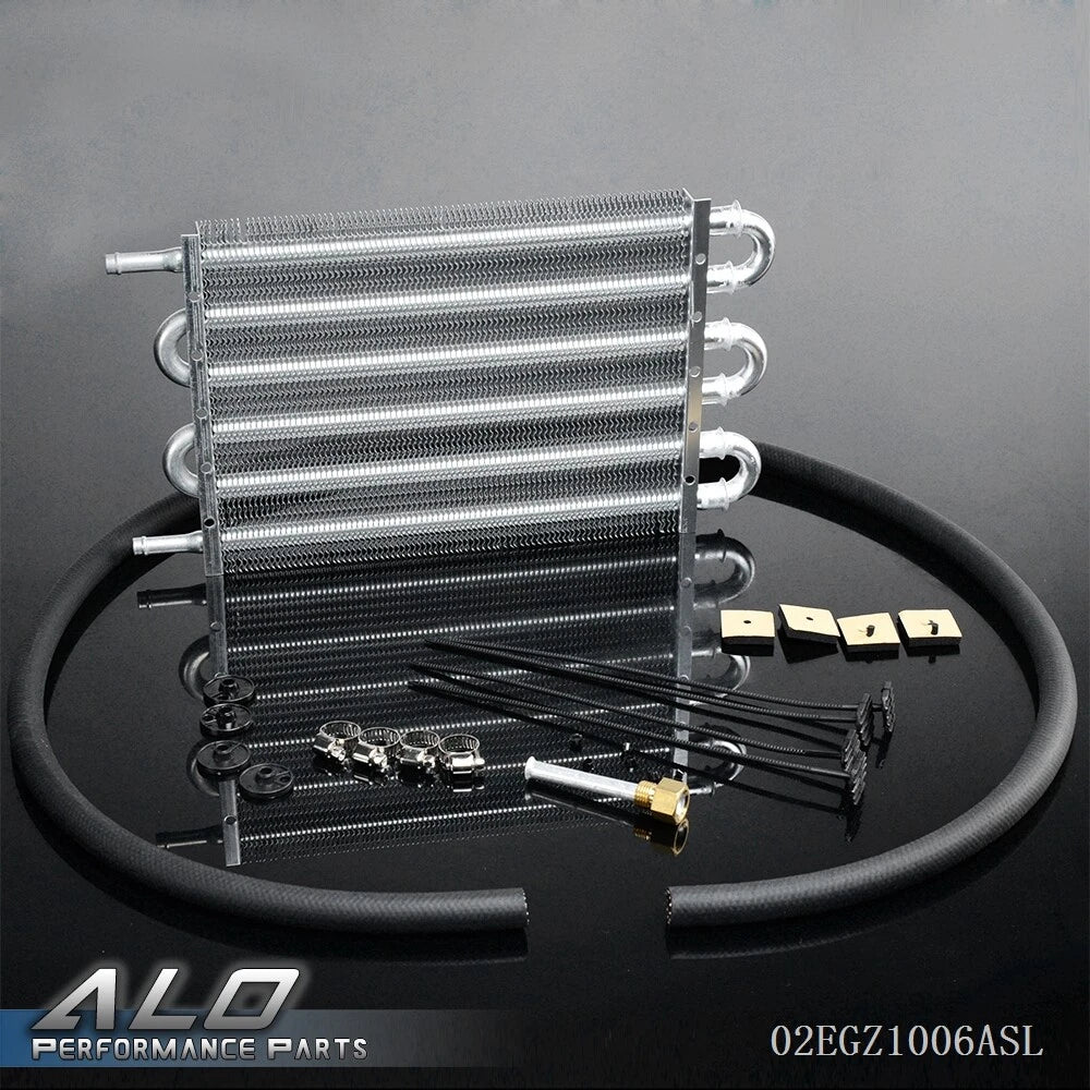6 Row Aluminum Transmission Oil Cooler Kit for Universal Fit
