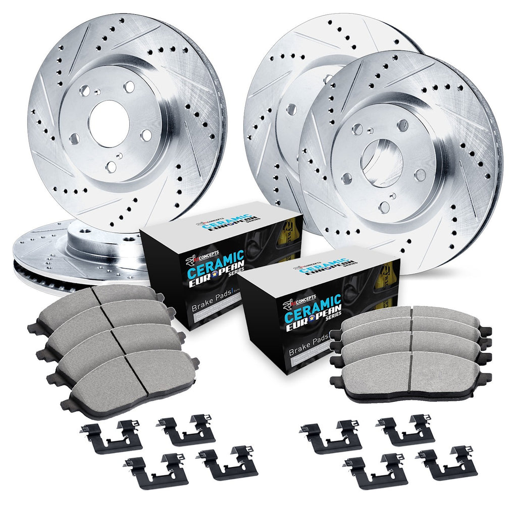 Set of 4 Brake Disc and Pad Kits for BMW 320 (2012–2015)