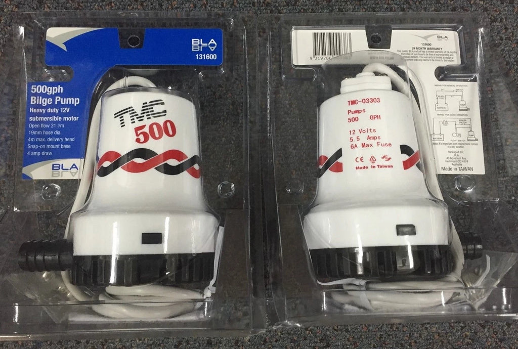 TMC Bilge Pump 500GPH for Marine Boating (12V) BLA 131600
