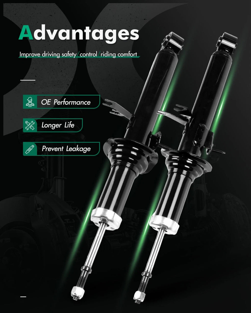 Front Pair of Shocks & Struts for Infiniti G37 (2009–2010)