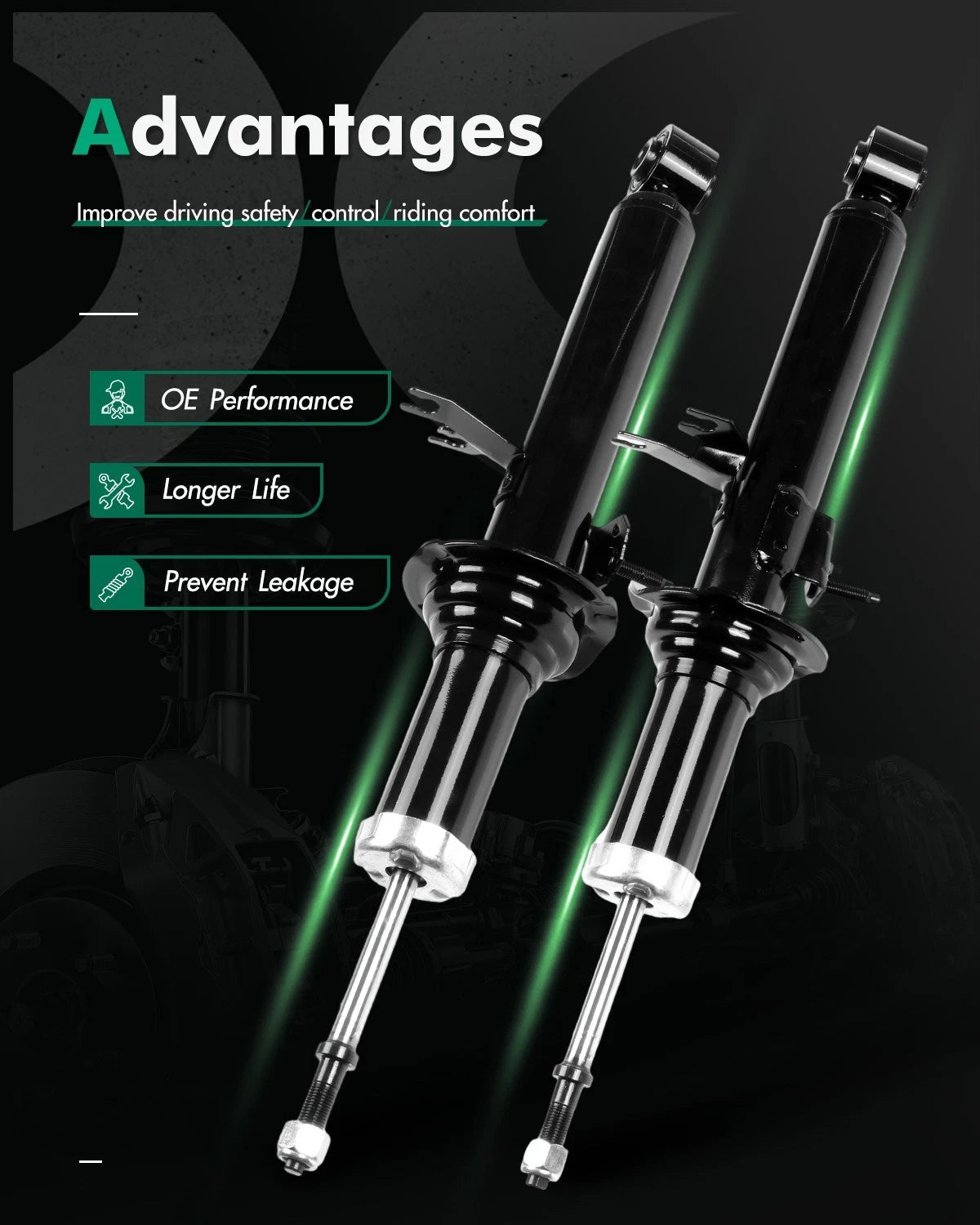 Front Pair of Shocks & Struts for Infiniti G37 (2009–2010)