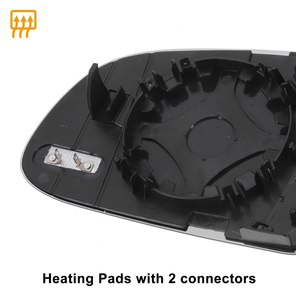 Right Side Heated White Mirror Glass for Audi A4 (2010–2015)