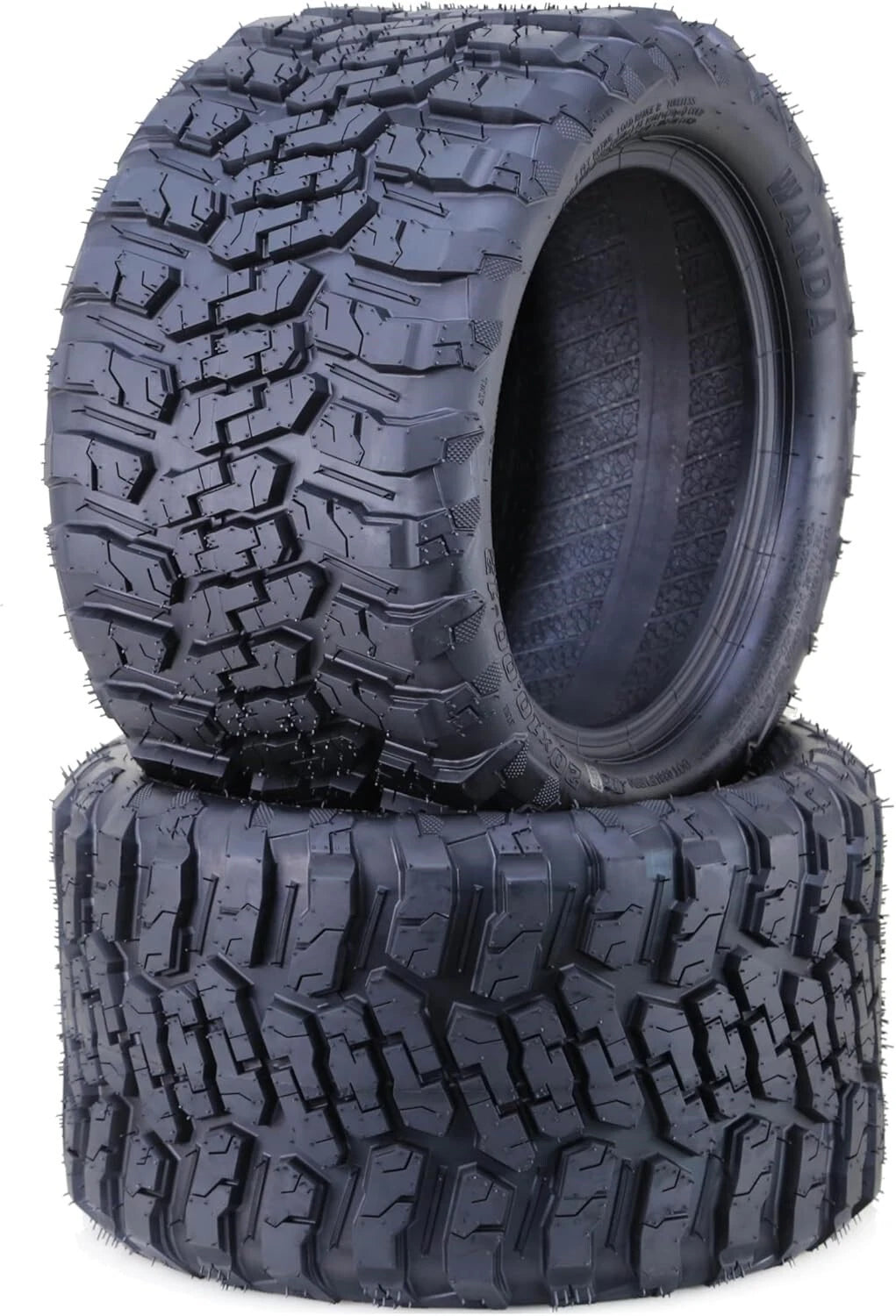 Set of 2 All Terrain Golf Cart Tires 20x10-12 4 Ply - 14055