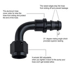 2PC 90° Push-Lock Hose Fitting for Oil Fuel Gas Line (6AN–10AN) Ford (2015–2021)