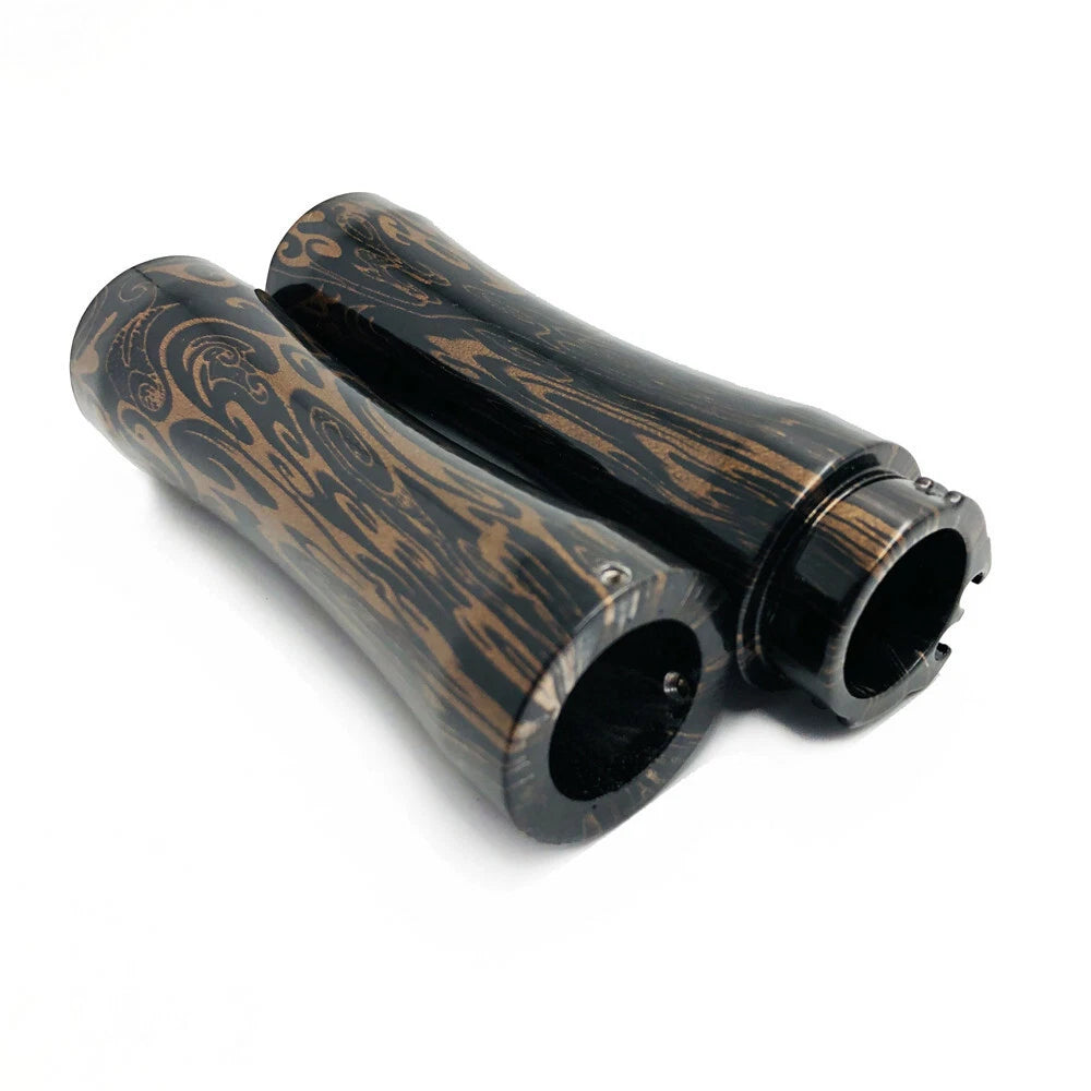 1" 25mm Slender Waist Black Hand Grips for Honda Yamaha Harley Suzuki (All Years)