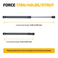 Gas Lift Supports 15.66in Extended 40lb Pair for Replacement C16-19568 (2010–2015)