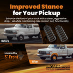 3" Drop Front Coils Lowering Springs for Ford F150 F-100 (1980–1996)