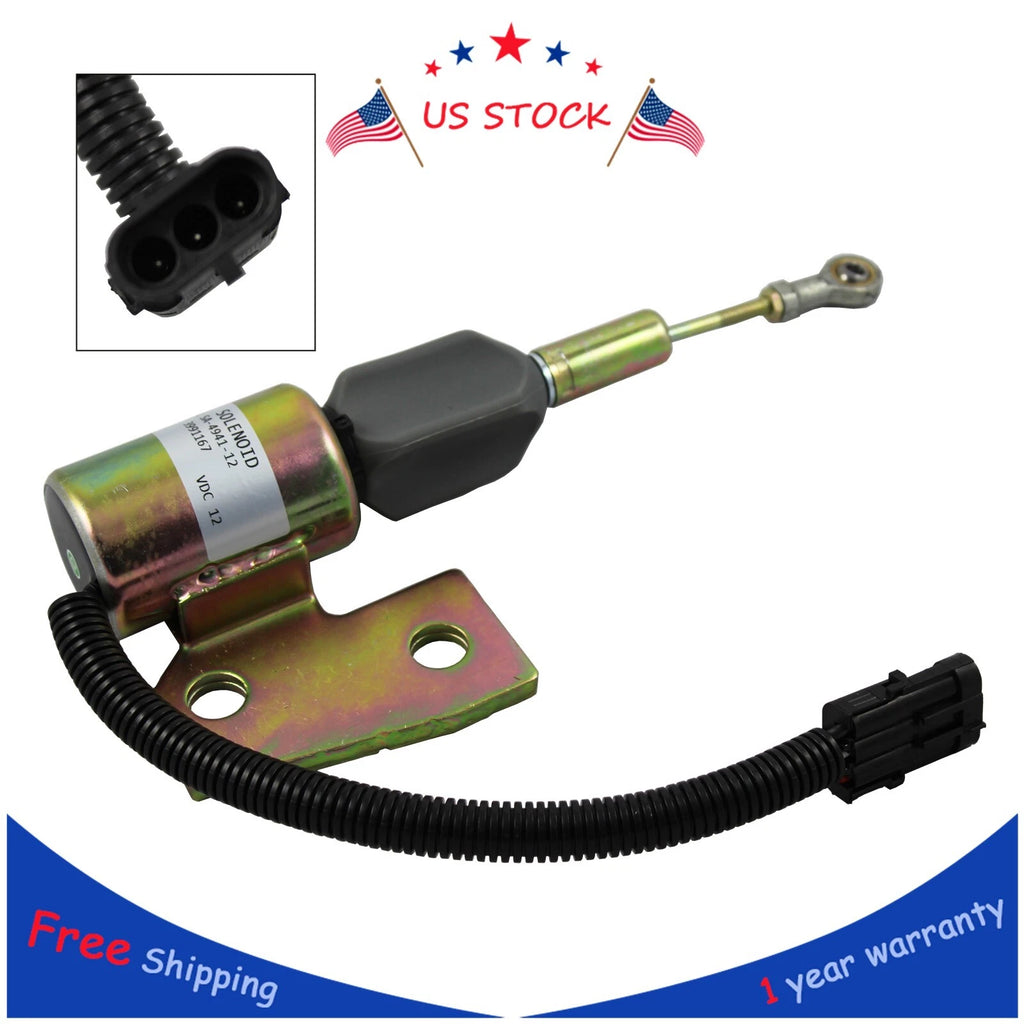 Fuel Shutoff Solenoid for Case 580SL (1990–2000)
