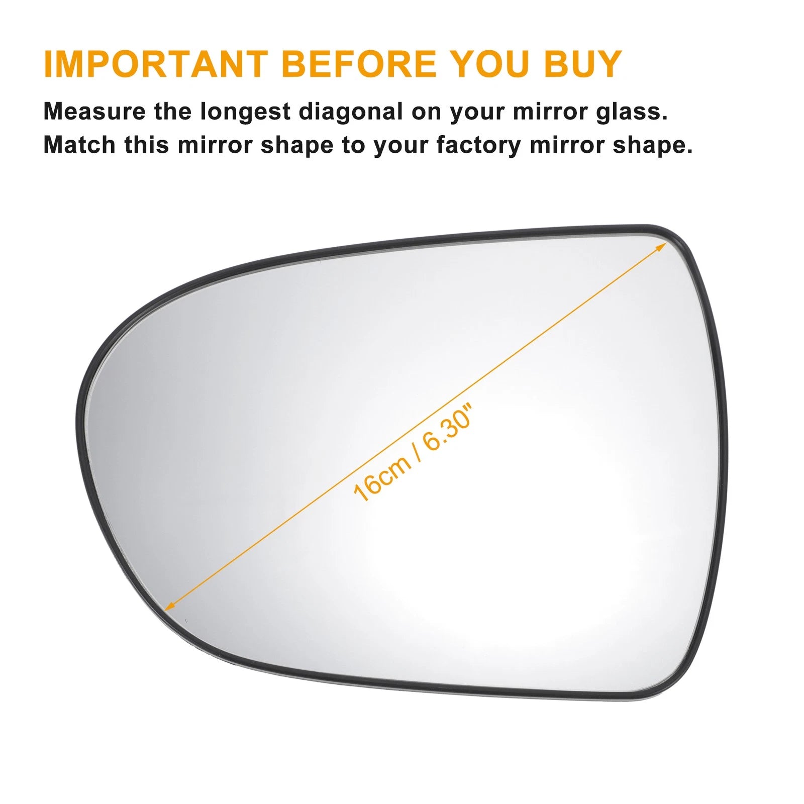 Heated Left Side White Mirror Glass for Hyundai i40 (2012–2020)