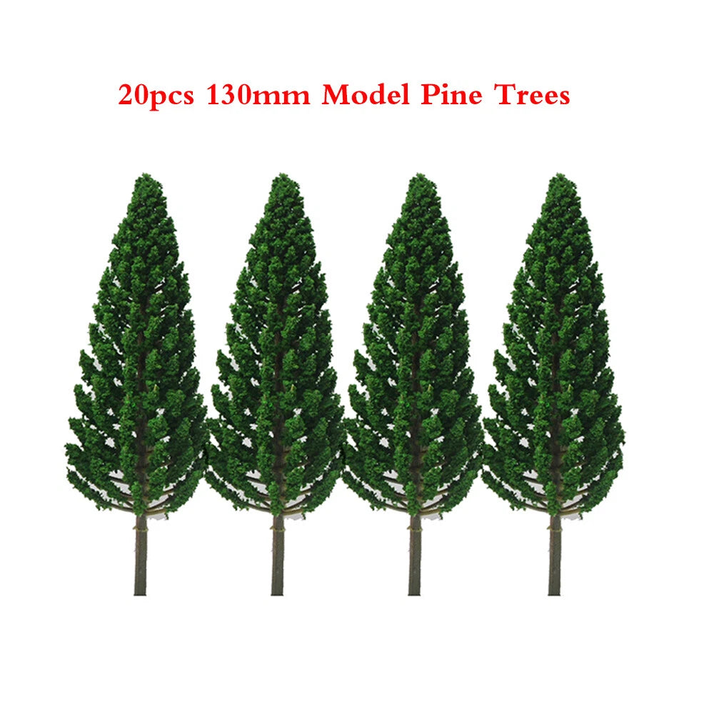 20pcs 13cm Pine Trees for Railroad Train Park Landscape Layout