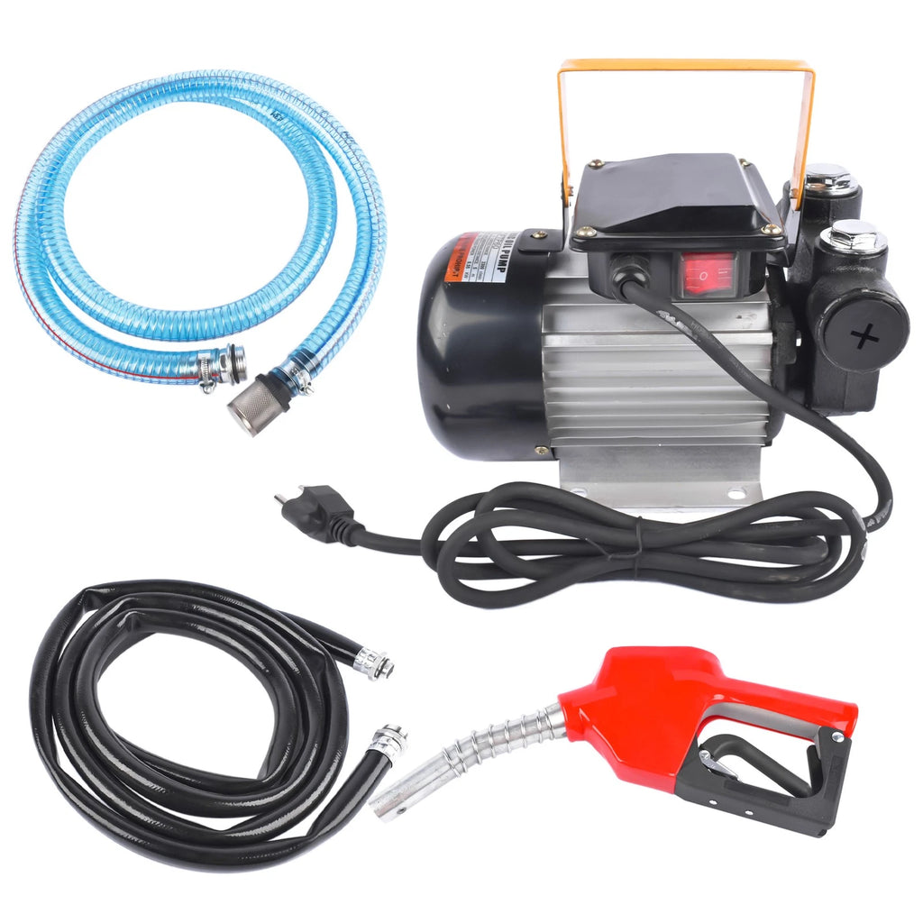 Diesel Oil Fuel Transfer Pump Kit for Refueling Gun & Hose (20-60L/Min)