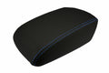 Console Lid Armrest Cover for Ford Focus (2012–2018) Carbon Fiber Blue Stitch