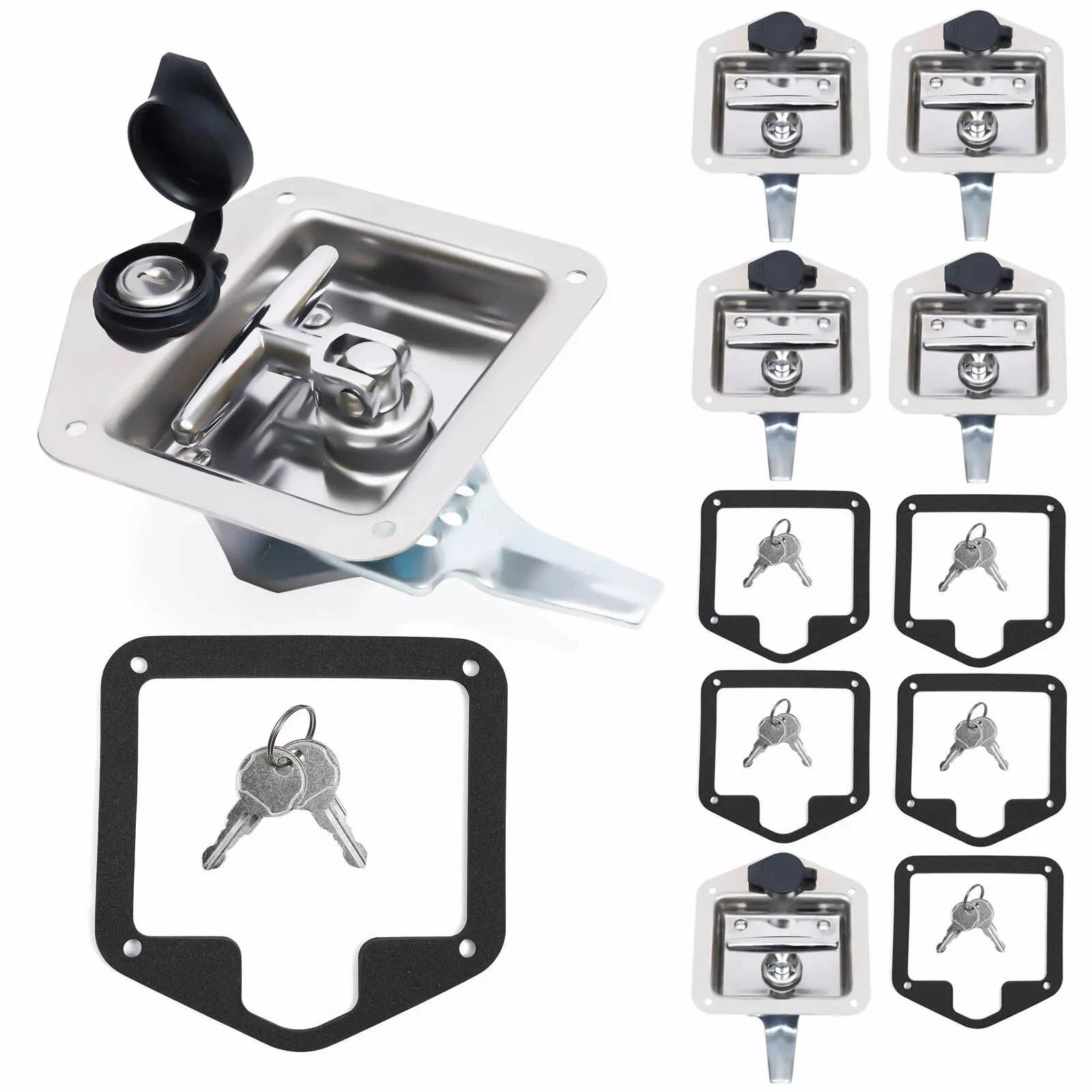 Set of 6 Trailer Door Latch T-Handle Locks for RV Truck Tool Box