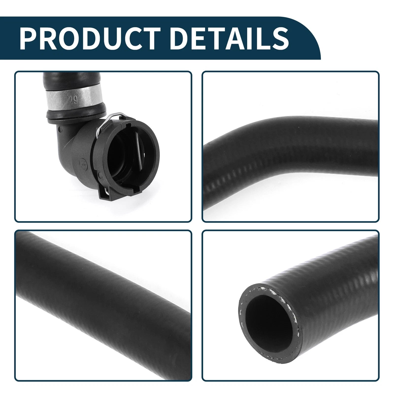 Radiator Hose Coolant Pipe for Volkswagen Touareg 3.0L (2011–2018) Black Plastic
