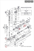 Seal Kit for Yamaha Outboard Motor Lower Gearcase (93101-30002, 93101-30004)