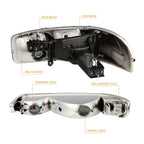 Factory Style Headlight Set for Titan/Armada (2004–2015) Black Housing Amber Corner