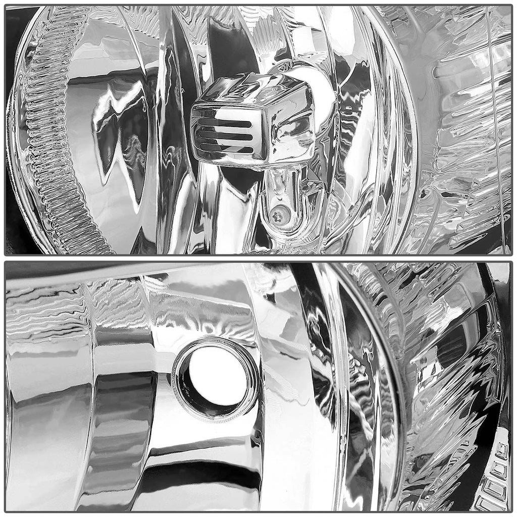 Pair of Chrome/Clear Signal Headlight Lamps for Chevy Silverado (2007–2014)