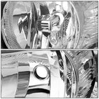Pair of Chrome/Clear Signal Headlight Lamps for Chevy Silverado (2007–2014)