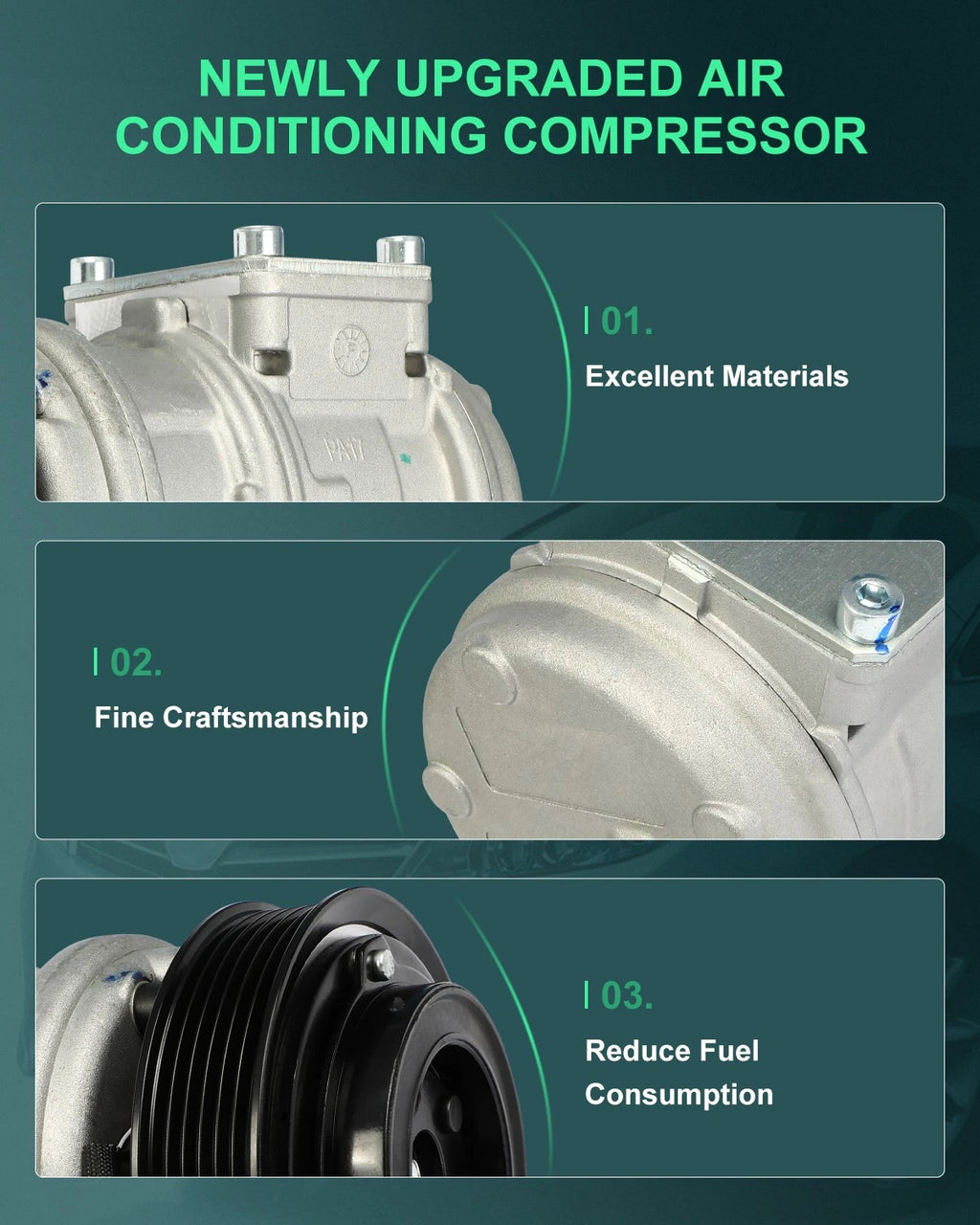 A/C Compressor for Dodge Caravan, Grand Voyager, Plymouth Voyager (1996–2003)