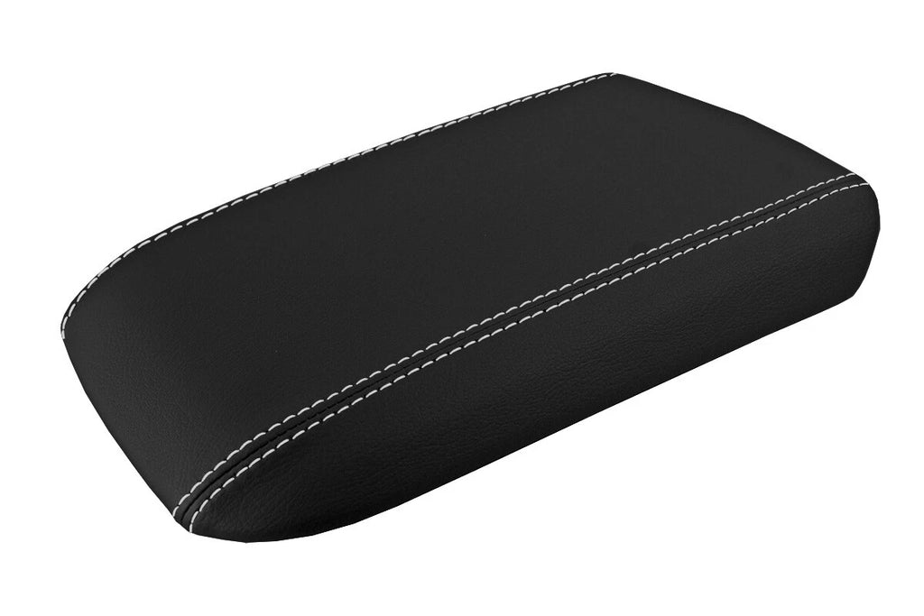 Leather Console Lid Armrest Cover for Ford Mustang (2005–2009) White Stitch