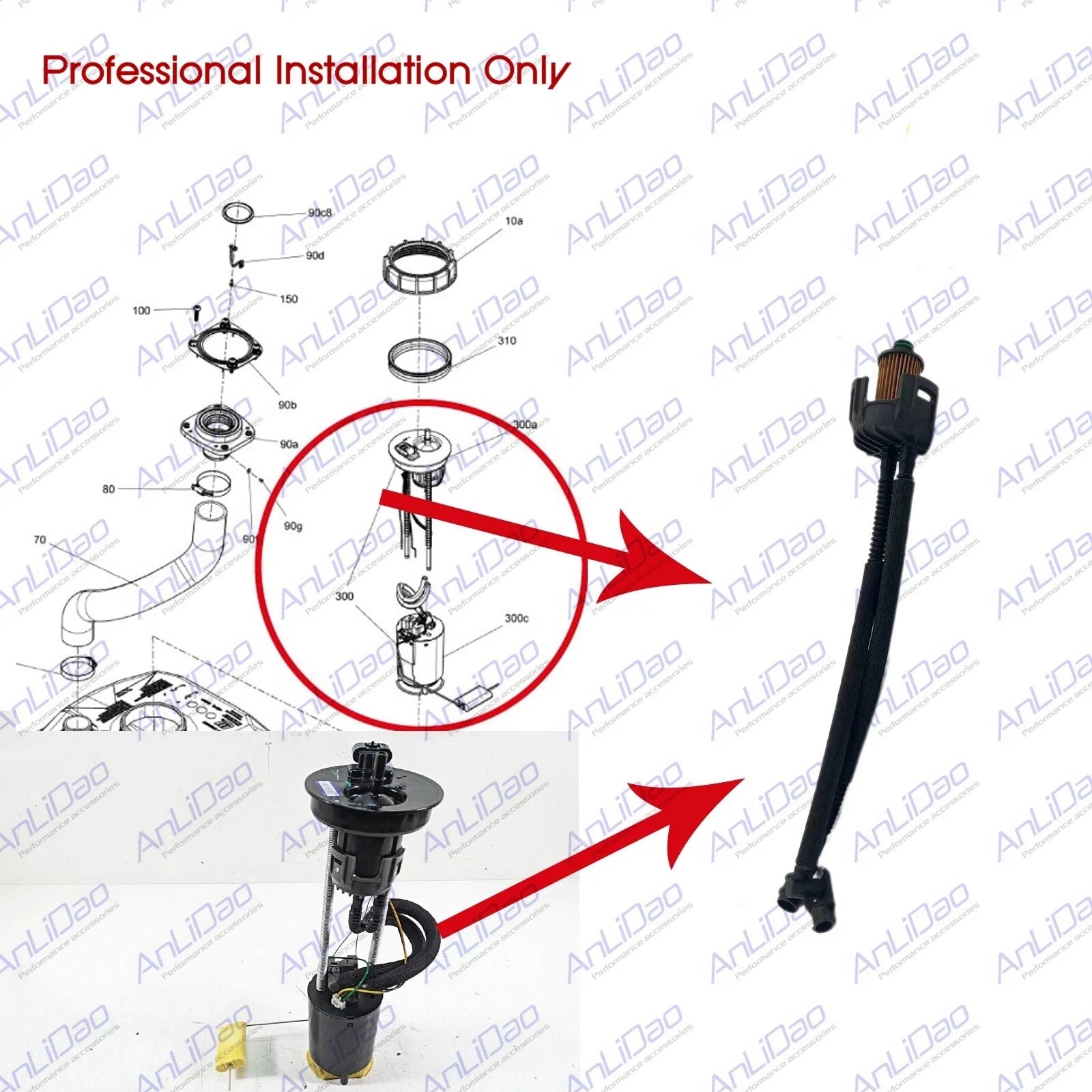 Gasoline Pump Filter Element with Tubes for Sea-Doo RXP RXT GTI GTX Wake Spark