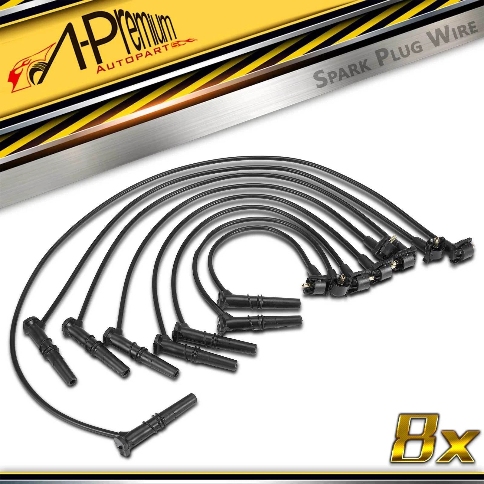 8x Spark Plug Wire Set for Ford Mustang (1996–1998)